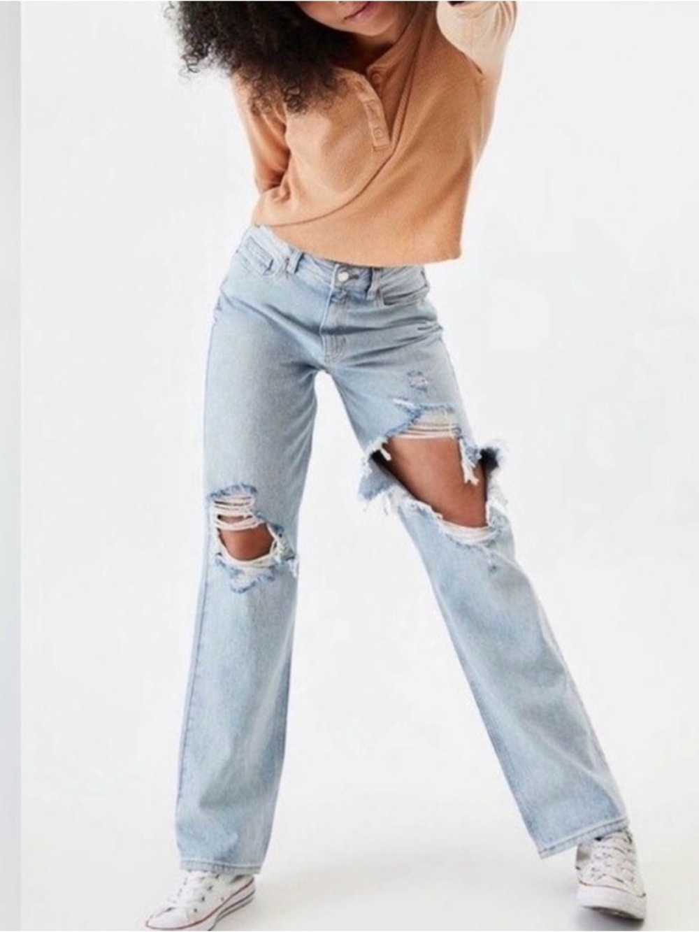 Pacsun 90s Boyfriend Distressed Medium Wash Jeans - 28